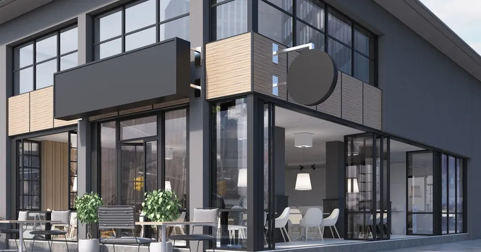 Modern commercial building exterior